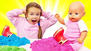 Download lagu Baby born doll goes for a walk! Kids play with baby dolls. Toys for girls. Family fun video for kids mp3