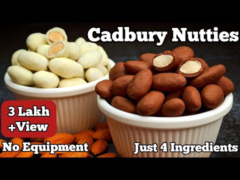 Homemade Cadbury Nutties Chocolate Recipe | How to make Chocolate Coated Almonds | Christmas treats