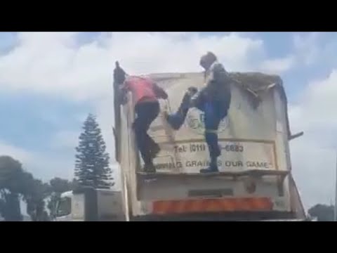 TRUCK DRIVER CATCHES THIEF STEALING AND SHOWS HIM JUSTICE!