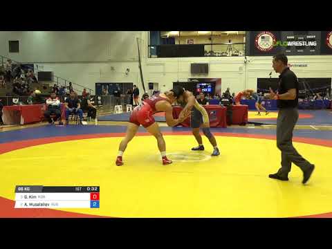 Men's Freestyle 86 RR Rnd 4 - Gwan Uk Kim (KOR) vs. Aleksandr Musalaliev (RUS)