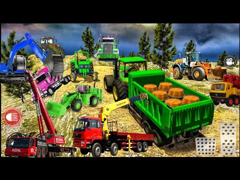 Heavy Cargo Tractor Trolley Simulator Game Offroad Gameplay - New Tractor Game's Android 3d 2022
