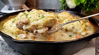 CHICKEN AND BISCUITS | Creamy Chicken and Biscuits Bake | One Pot Meal