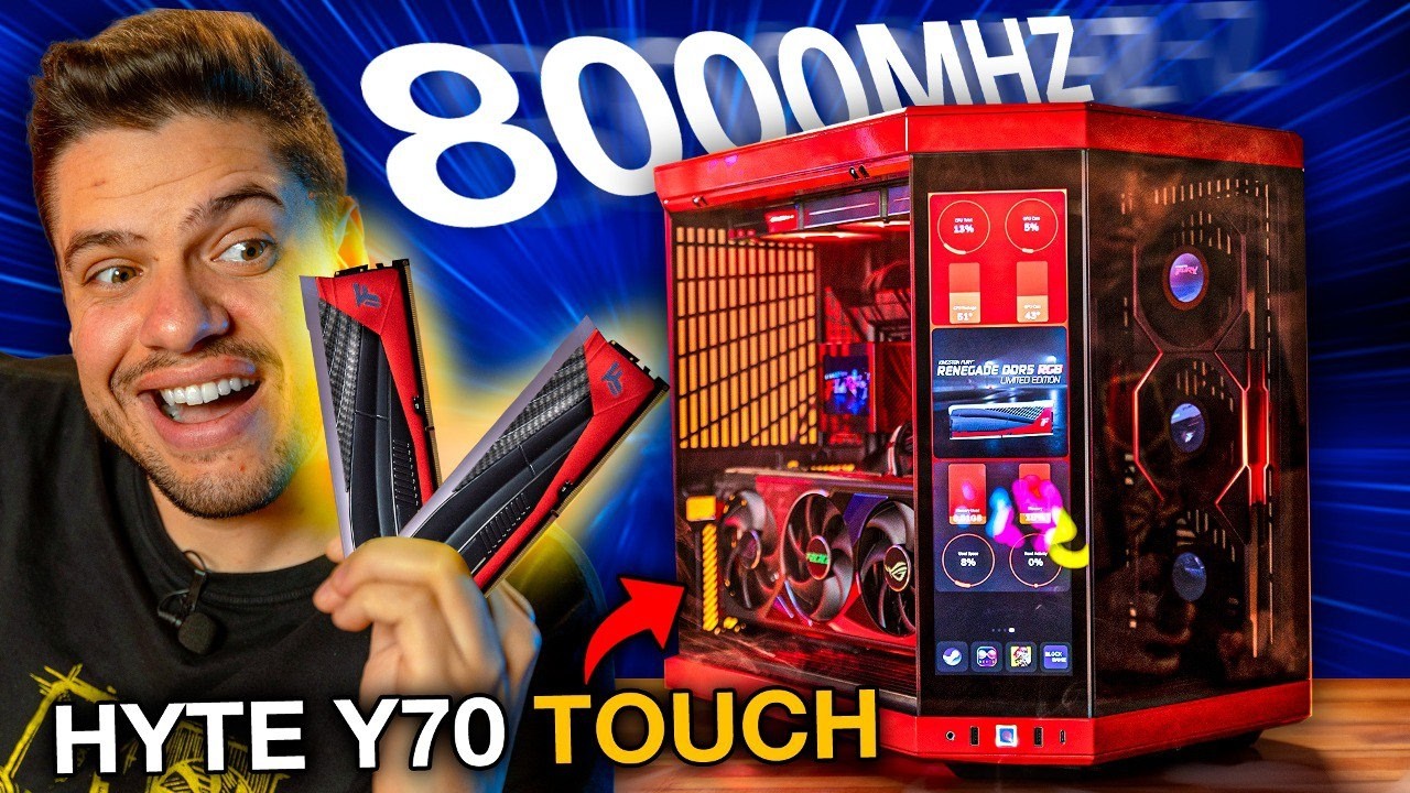 MONTAGEM DO PC MAIS RÁPIDO no HYTE Y70 TOUCH e MEMÓRIAS KINSTON FURY RENEGADE 8000Mhz
