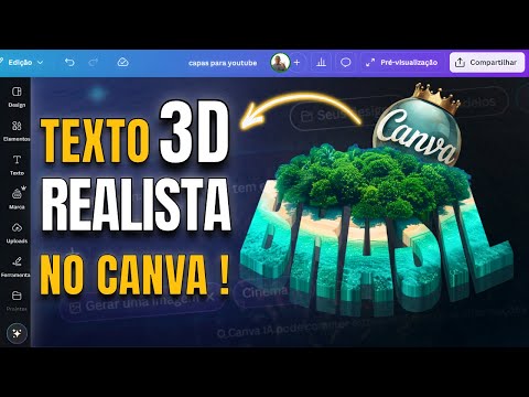 Como Criar Texto 3D no Canva (Efeito 3D Realista Passo a Passo)