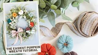 Easiest Crochet Pumpkin Wreath | Easy DIY Fall Wreath Tutorial