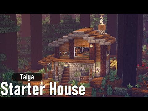 Minecraft | How to Build a Simple Taiga Starter House