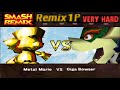 Smash Remix Classic Mode Remix 1P Gameplay With Metal Mario VERY HARD