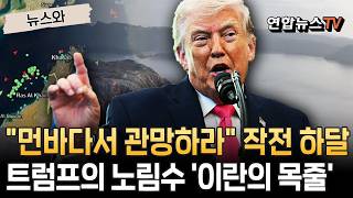 먼바다에서 관망만 하라 작전 美해군에 하달…트럼프가 노리는 건 '이란의 목줄'[뉴스와] / 연합뉴스TV(YonhapnewsTV)