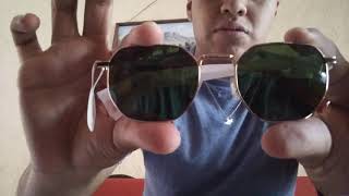 Probando lentes Hawkers Sixgon Verdes-dorados.