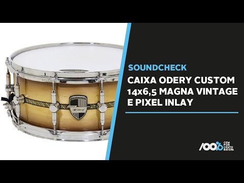 100% Batera Soundcheck - Caixa Odery Custom 14x6,5 Magna Vintage e Pixel Inlay