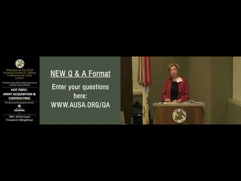 2019 Army Acquisition & Contracting Hot Topic - Hon. Ellen Lord - Asst. SecDef, A&S