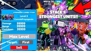 OMG! 🤯 STRONGEST 4 UNIT STACK BUG 😱 IN ENDLESS MODE!! 🔥 - Toilet Tower Defense (Roblox)