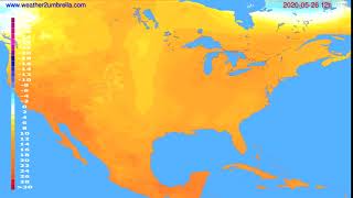Temperature forecast USA & Canada // modelrun: 00h UTC 2020-05-26