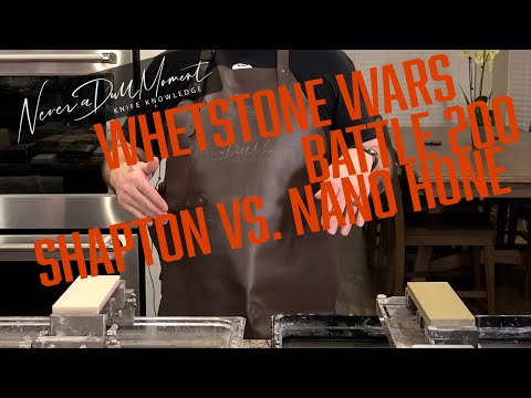 Whetstone Wars   Battle 200 -  Shapton Kuromaku 220 grit vs Nano Hone 200 grit