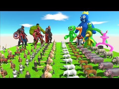 Great War - Team Marvel Ironman Hulk Spiderman Captain America Thor VS Team Rainbow Friend