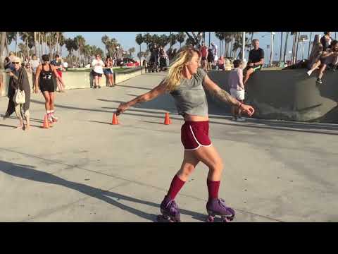 Morgan Weske roller dancing at Venice Beach