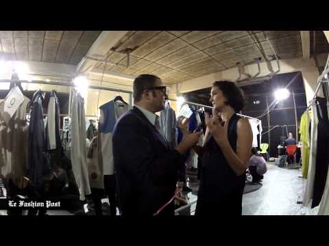 Carla pontes nous accorde une interview pendant Portugal Fashion en backstage after show