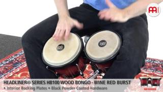 Video thumbnail for Headliner® Series HB100 Wood Bongo - Wine Red Burst - HB100WRB-M by MEINL Percussion Official
