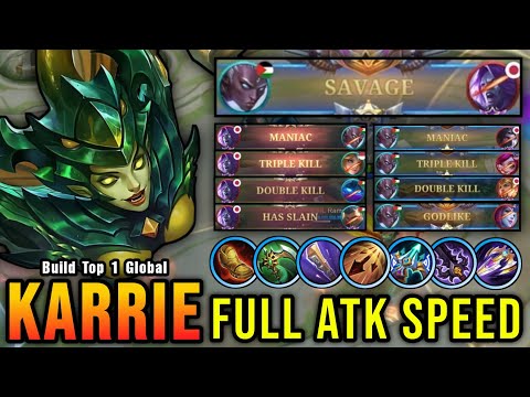 Enemy MANIAC?! No Problem!! 26 Kills Karrie Perfect SAVAGE!! - Build Top 1 Global Karrie ~ MLBB