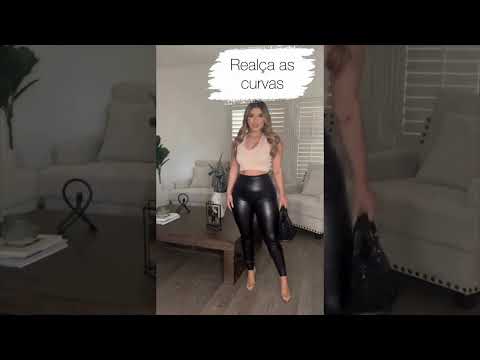 Calça legging e couro