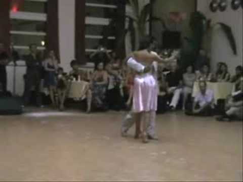  Roxana Suarez  and  Sebastian Achaval  are  dancing  to  the  tango  "  Tormenta  "