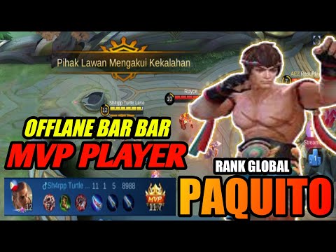 Paquito Offlane Aggressive MVP - Top Global Paquito by Sh4rpp Turtle Lane ~ MLBB