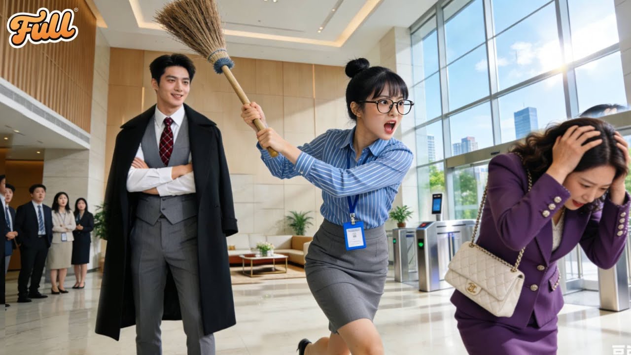 CEO Never Smiled From Birth!Till Poor Intern Scared Off Gold-Digger With Broom!Shocked!He Smiled!