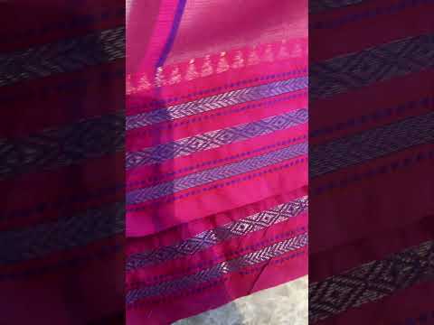 Handloom Kota Doria Hand Block Printed Saree with Karvati Kinar Border