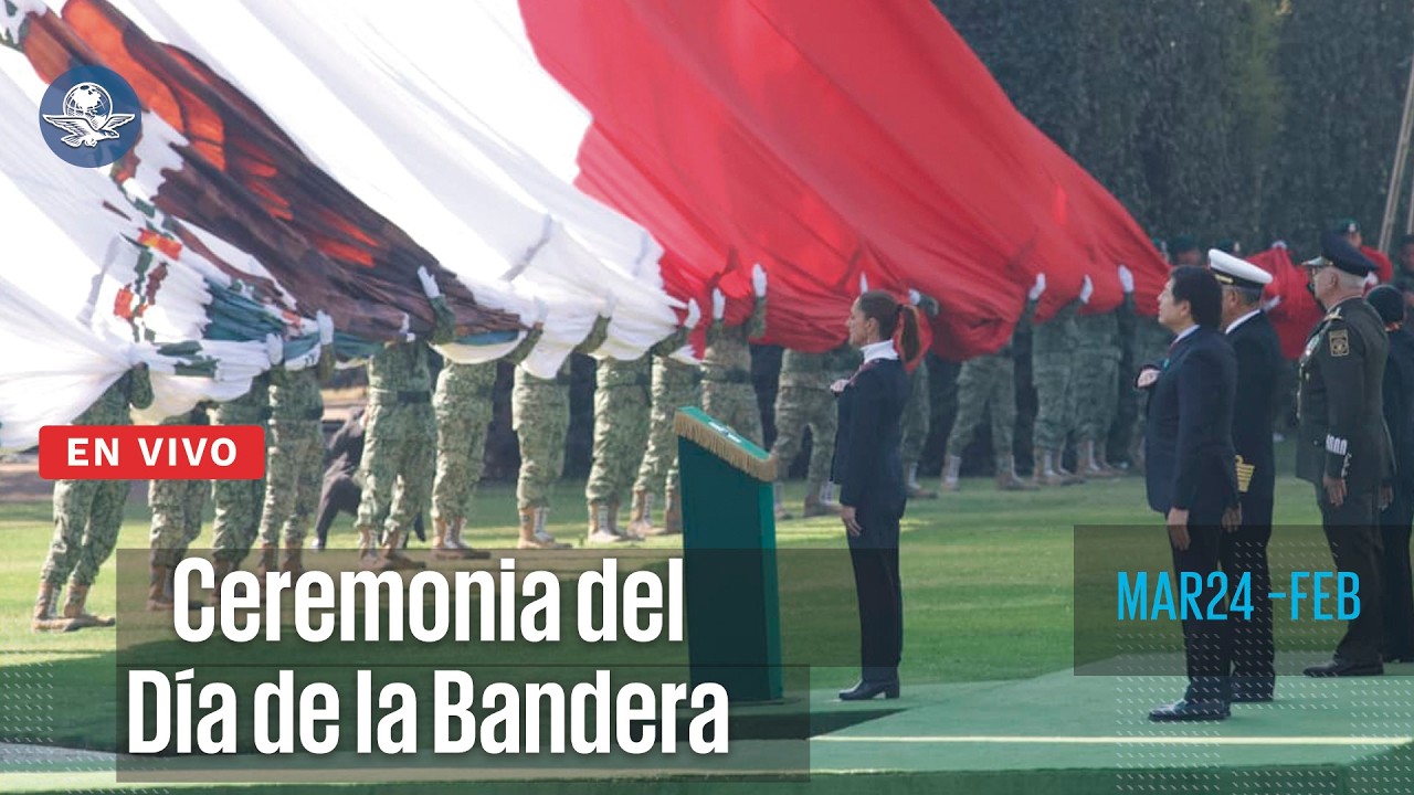 Claudia Sheinbaum encabeza  la ceremonia por el Día de la Bandera desde Campo Marte