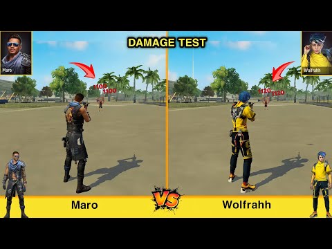 MARO VS WOLFRAHH DAMAGE TEST FREE FIRE // GARENA FREE FIRE