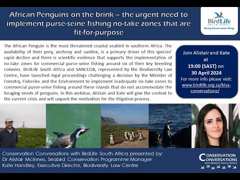 Conservation Conversations: African Penguins - Dr Alistair Mclnnes and Kate Handley (30April24)