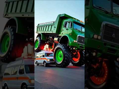 ambulance vs truk dump, truk oleng, lorry videos, beamng drive, truck dance, monster trucks 114