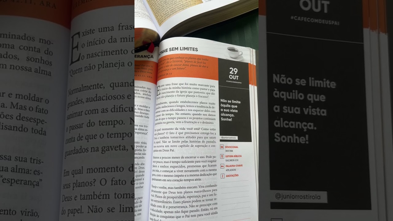 Devocional 29/10- “Sonhe sem limites”