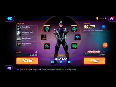 Upgrading Black Bolt to Gear Tier 14 - Marvel Strike Force