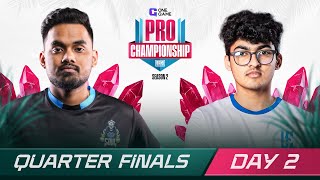 ONEGAME PRO CHAMPIONSHIP | DAY 2 | QUARTER FINALS | BGMI | SEASON 2 | #iqoosoul   #rntx  #wyldfangs
