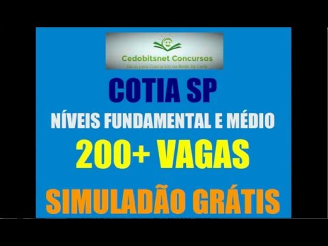 #1 CONCURSO PÚBLICO PREFEITURA COTIA SP EDUCAÇÃO FUNDAMENTAL E MÉDIO FICHA SIMULADÃO CEDOBITSNET