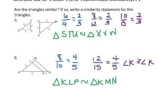 7-3: Proving Triangles Similar