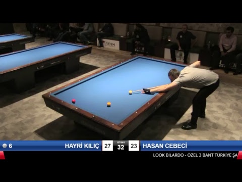 HAYRİ KILIÇ & HASAN CEBECİ Bilardo Maçı - LOOK BİLARDO ÖZEL 3 BANT TÜRKİYE ŞAMPİYONASI -2.TUR