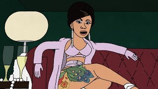 Cardi B ft. 21 Savage - Bartier Cardi - Animated Music Video by Rough Sketchz