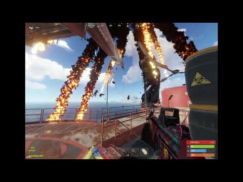 Fastest way to clear heavy scientists in oil rig rust (world record)