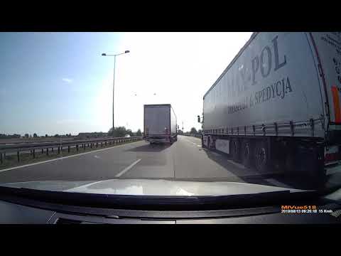 Wypadek na autostradzie A2 13.08.2019