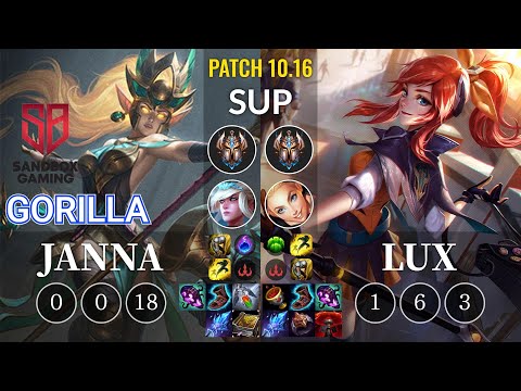 SB GorillA Janna vs Lux Sup - KR Patch 10.16