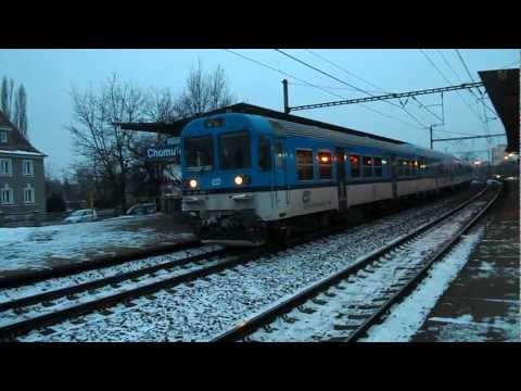 Odjezd vlaku R 1194 (ČD 843.030 + 843.027) - Chomutov město, 20. 1. 2013