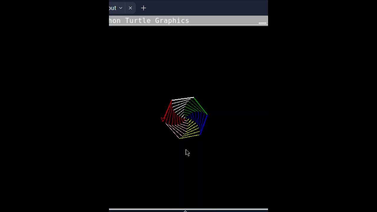 python source code in vs replit with its amazing output. #python #coding #turtle #shorts