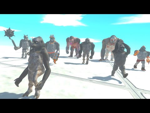 MUTANT PRIMATES ENEMIES ATTACK GORO THE GIANT AGAIN   ANIMAL REVOLT BATTLE SIMULATOR