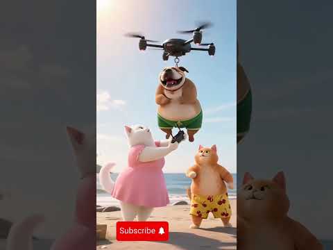 Ai Cat eat meet friend with cock and fun#cat #aicat #kids #cat story