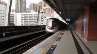 港鐵馬鞍山綫中國製新列車駛入恆安站1號月台的試車情況 