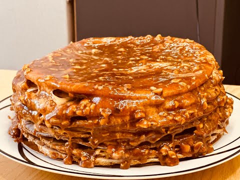 Honey cake with caramel glaze, you will love it.
