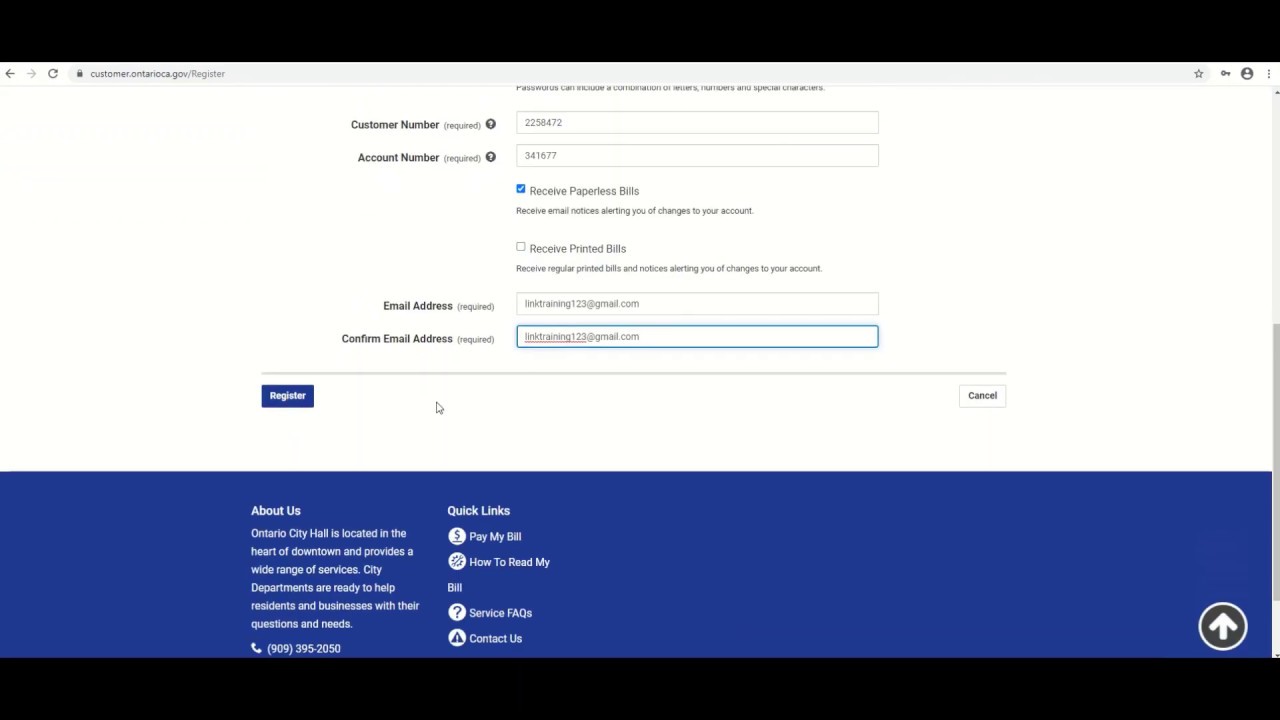 Customer Payment System: How to Create a New Account