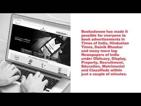 Videos from Bookadsnow - Newspaper Advertising Agency
